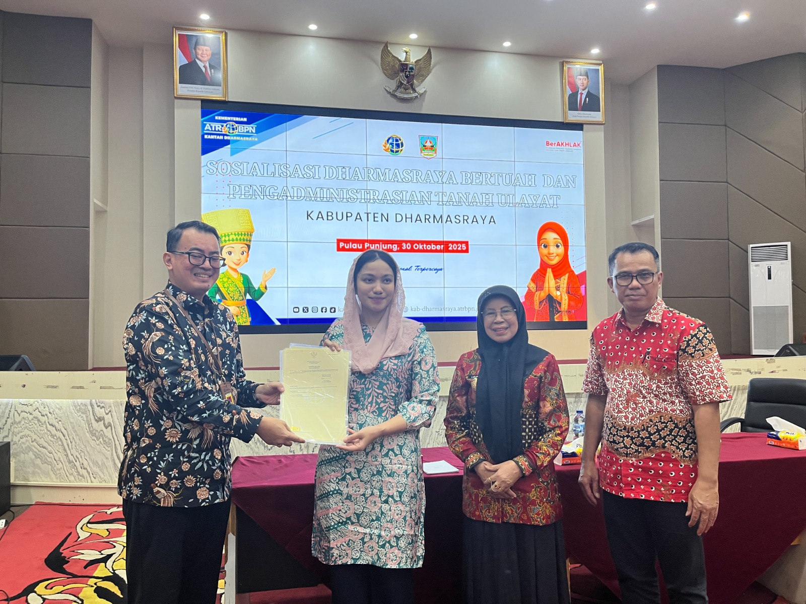 BPN Dharmasraya luncurkan inovasi layanan pertanahan Annisa, Galih Isel, dan Lantera, sekaligus sosialisasi tanah ulayat kepada wali nagari dan KAN.