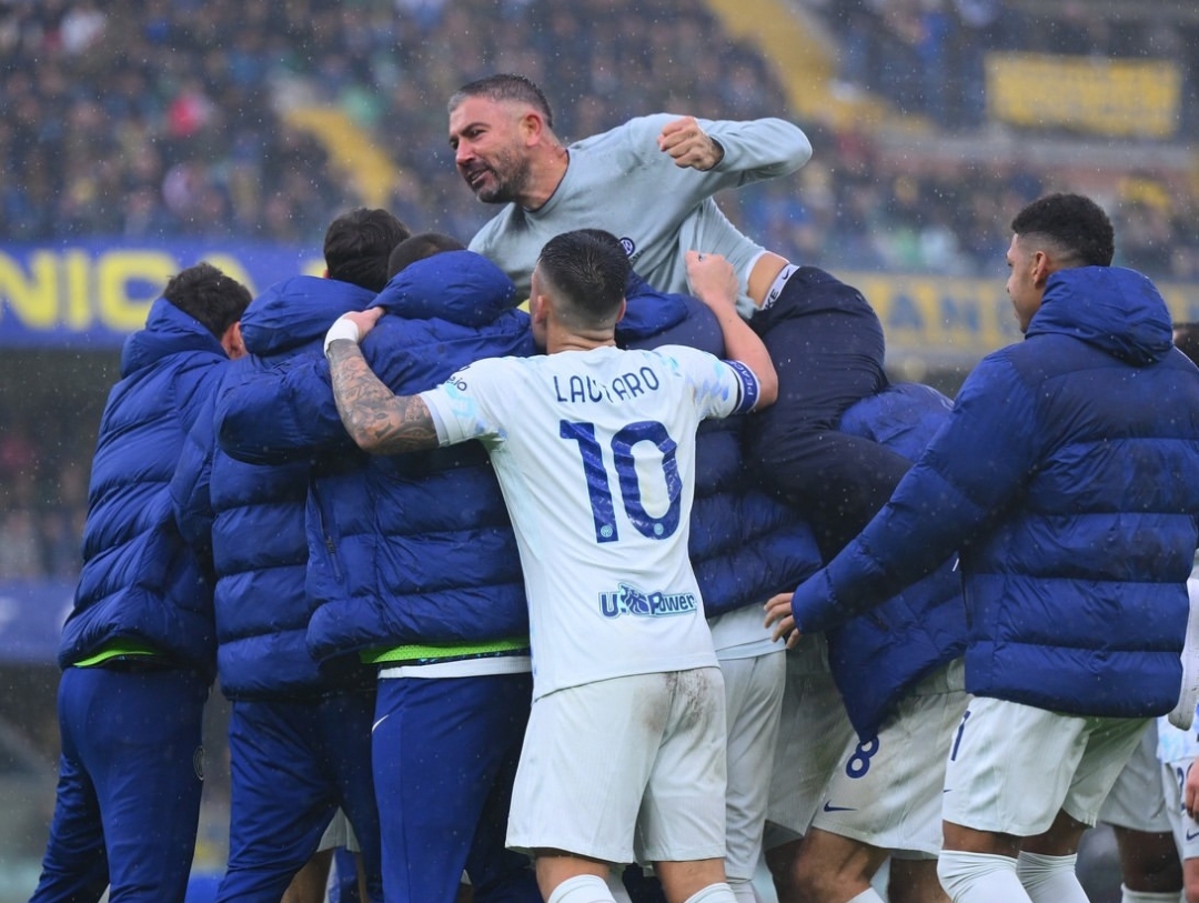 Gol bunuh diri Martin Frese di menit ke-94 memastikan kemenangan dramatis Inter Milan atas Hellas Verona.(Foto: Instagram @inter)
