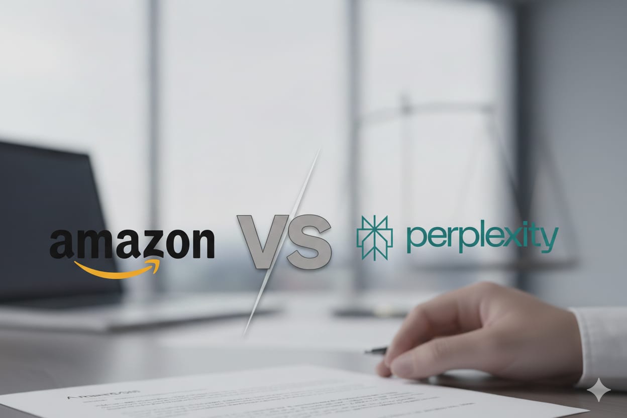 Gugatan Amazon terhadap Perplexity ungkap konflik besar Big Tech dan startup AI, menyoroti risiko privasi, etika, dan regulasi teknologi agentic global. (foto: Gemini)