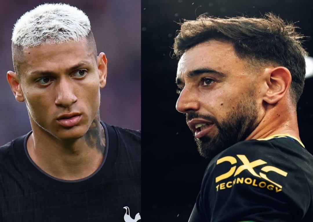 Richarlison (Tottenham Hotspur) dan Bruno Fernandes (Manchester United) siap saling berhadapan dalam laga Premier League, Sabtu (8/11/2025).(Foto: IG @richarlison & @brunofernandes8)