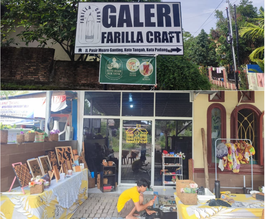 Galeri Workshop Farilla Craft di Jalan Pasir Muaro Ganting, Parupuk Tabing, Koto Tangah, Kota Padang. (Foto: Riyadhatul Khalbi/Padeks)