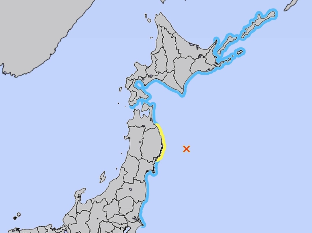 Gelombang kecil terlihat di Pelabuhan Ofunato, Prefektur Iwate, setelah gempa M6,9. JMA mencabut peringatan tsunami pada Minggu malam.(Foto: JMA)