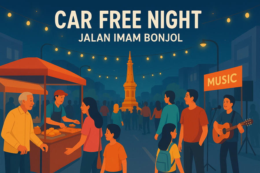Pemko Pariaman akan menggelar Car Free Night (CFN) pada Sabtu malam, 15 November 2025.  (ChatGPT)