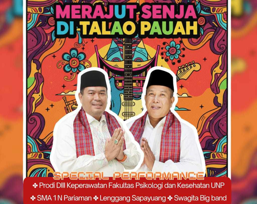 Pariaman gelar Merajut Senja di Talao Pauah pada 16 November 2025 dengan penampilan seni pelajar dan komunitas.