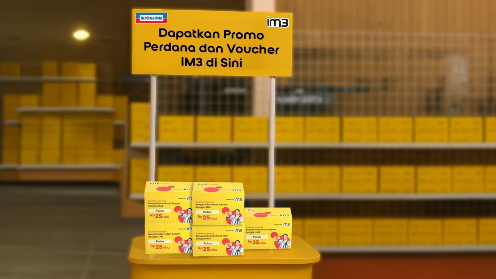 Indosat dan Indogrosir bekerja sama memperluas akses produk digital bagi 3,6 juta pelaku usaha kecil melalui penjualan voucher IM3 di seluruh cabang Indogrosir.