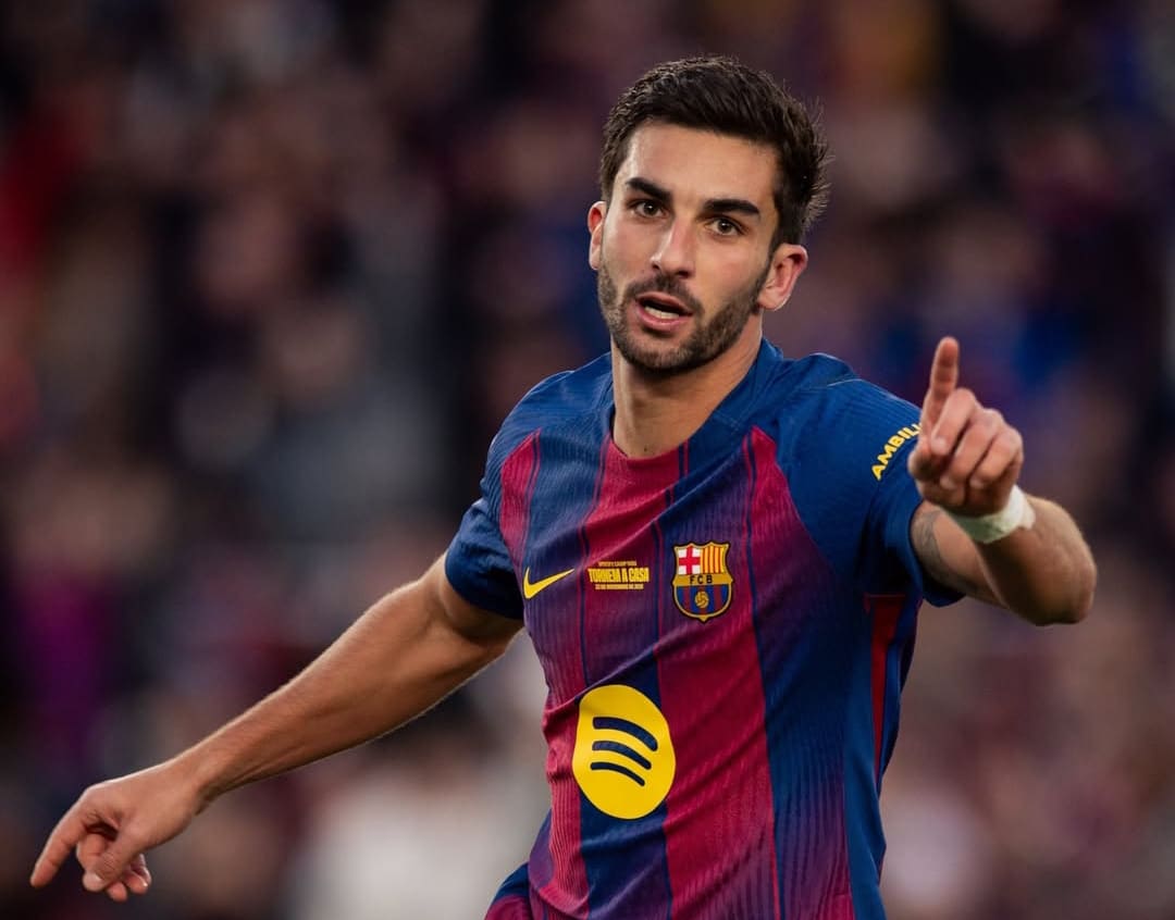 Ferran Torres merayakan gol Barcelona atas Athletic Bilbao di Spotify Camp Nou, membantu tim puncaki klasemen La Liga 2025/2026.(Foto: Instagram @fcbarcelona)