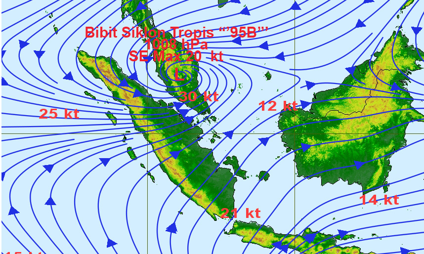 Pemprov Sumbar perpanjang peringatan cuaca ekstrem sampai 29 November, dampak IOD negatif dan Bibit Siklon 95B picu hujan deras. (Foto: BMKG Minangkabau)