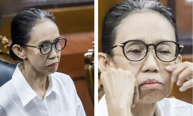Nany Widjaja di PN Surabaya, Rabu (27/11/2025). (Lugas Wicaksono/Jawa Pos)