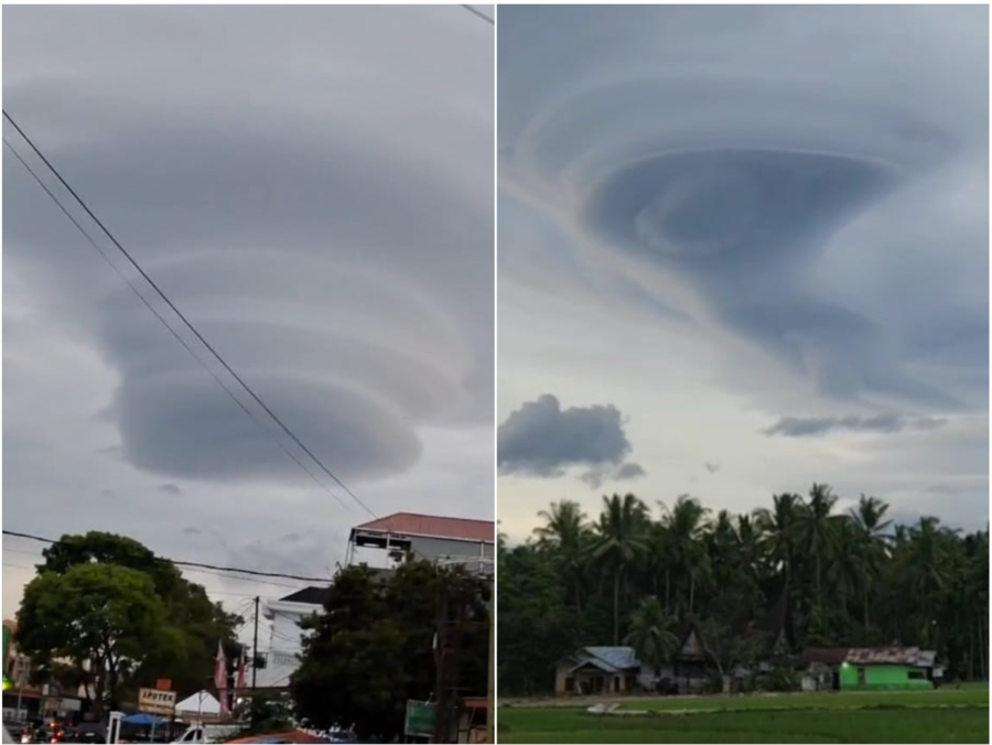 Fenomena awan mirip pusaran di Solok dan Bukittinggi, beberapa waktu lalu.