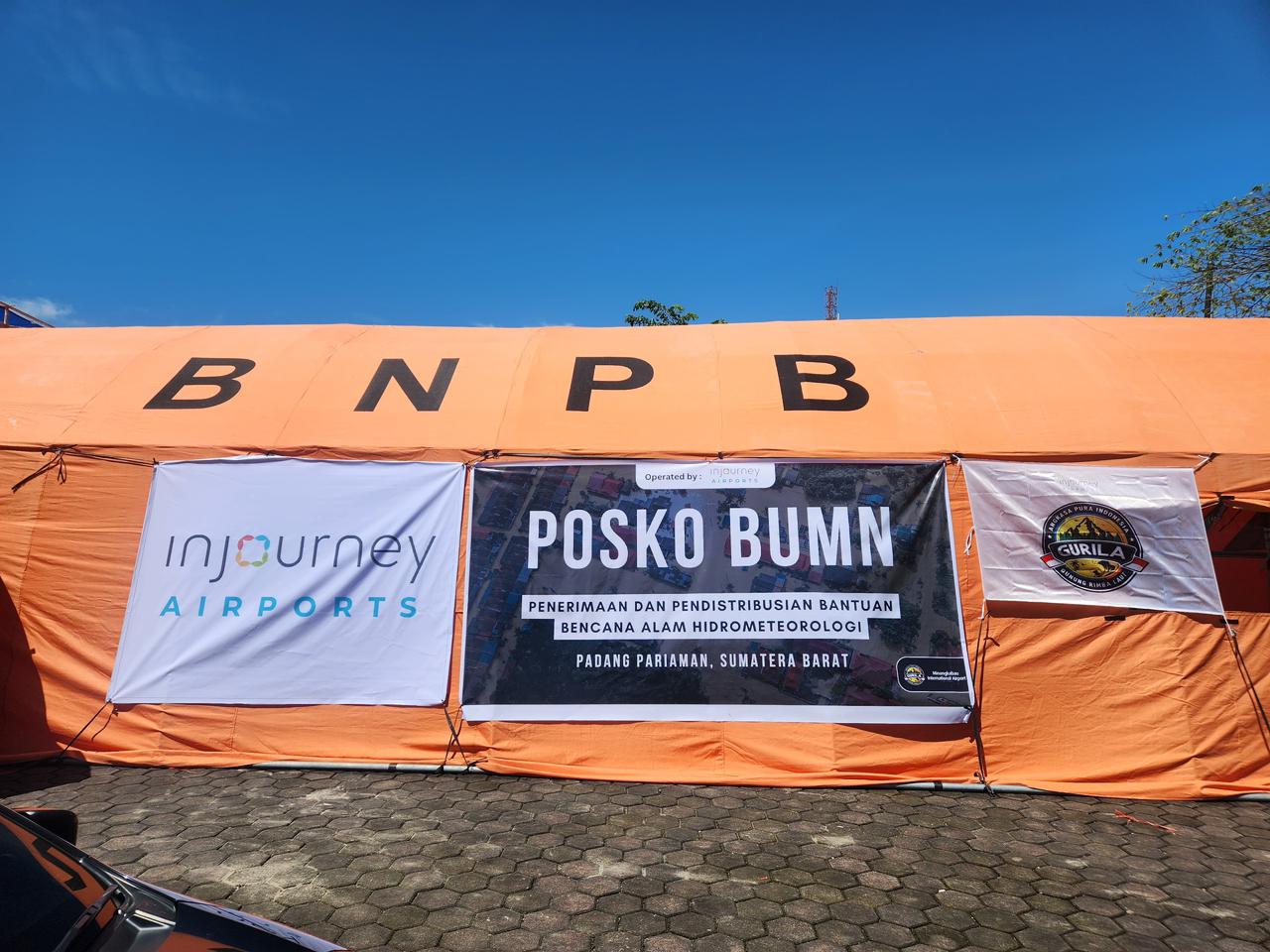 Injourney Airports sudah mendirikan POSKO BUMN sejak hari pertama Penetapan Darurat Bencana di BIM, Padangpariaman, Sumbar.