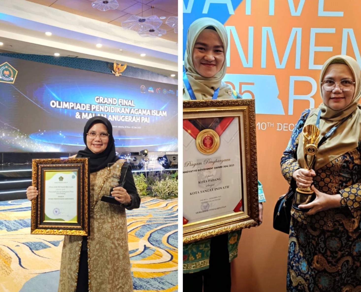 Staf Ahli Kemasyarakatan dan Sumber Daya Manusia, dr. Feri Mulyani Hamid, M.Biomed saat menerima penghargaan.