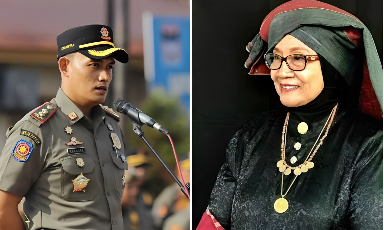 Kasat Pol PP Kota Padang, Chandra Eka Putra, S.I.P., M.Si., dan Bundo Kanduang Sumatera Barat, Raudha Thaib.