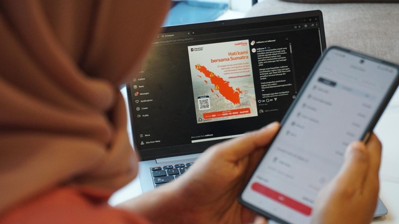 Hingga saat ini, 98 persen jaringan telah kembali beroperasi normal di wilayah Sumatera Utara dan Sumatera Barat.