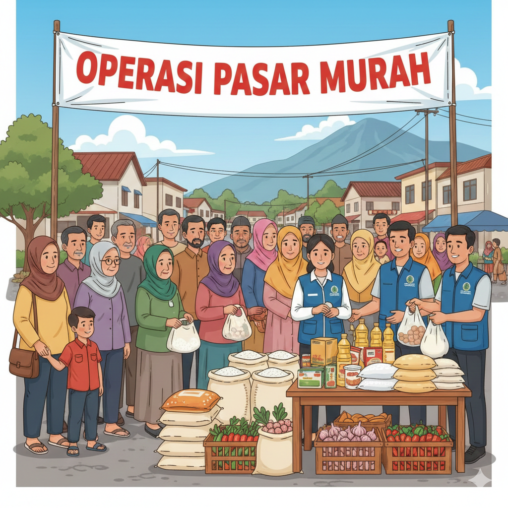 Ilustrasi pelaksanaan Pasar Murah.