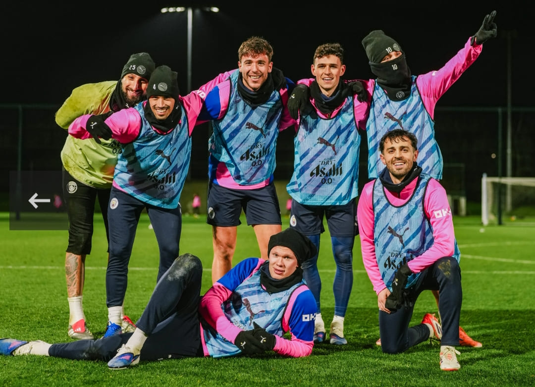 Para pemain Manchester City tetap latihan pada Hari Natal di City Football Academy sebagai bagian dari persiapan menuju lawatan ke Nottingham.(Foto: mancity.com)