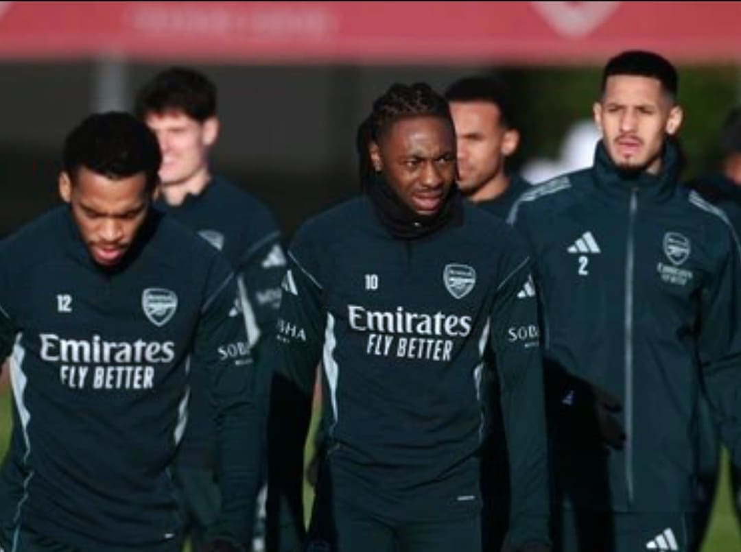 Eberechi Eze dan rekan-rekannya menjalani sesi latihan jelang laga Bournemouth vs Arsenal.(Foto: arsenal.com)
