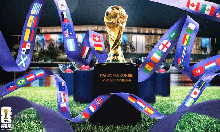 Piala Dunia 2026 digelar 11 Juni - 19 Juli 2026. Turnamen ini diselenggarakan di tiga negara tuan rumah, yakni AS, Kanada, dan Meksiko, serta untuk pertama kalinya diikuti 48 tim nasional. (Pinterest)