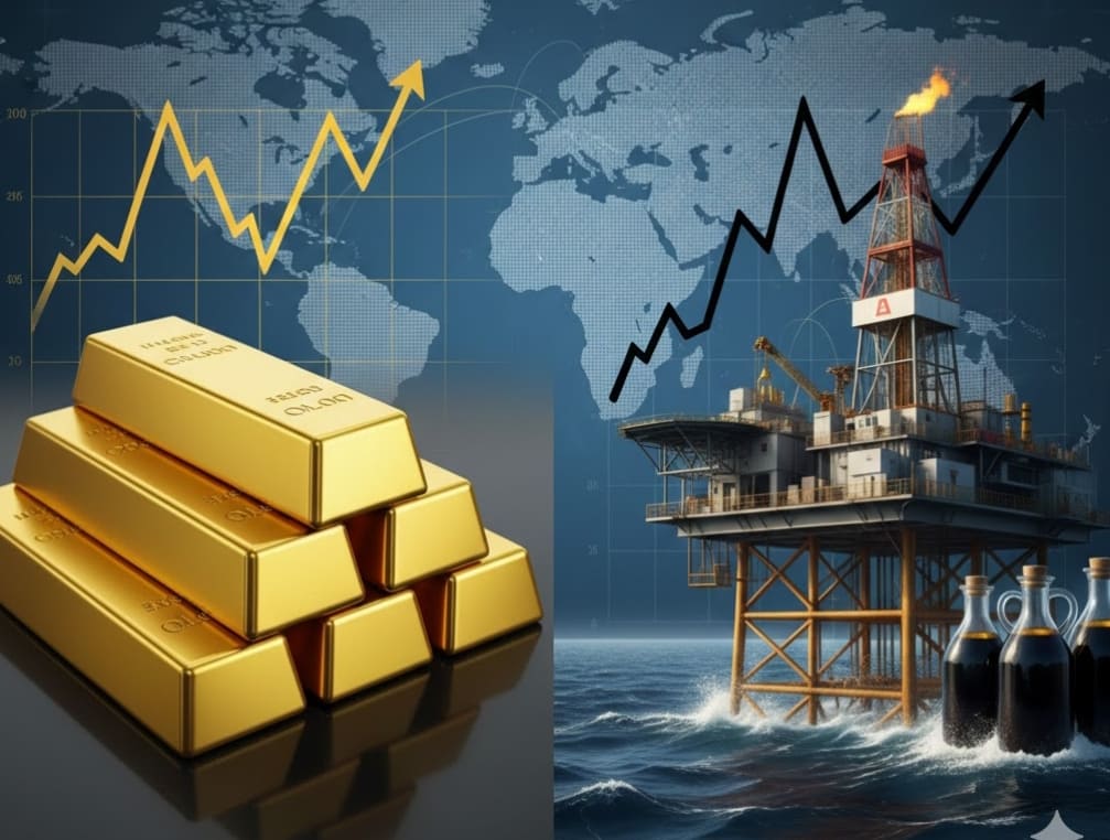 Emas melonjak 2,7% ke US$4.444,52/ons, minyak WTI naik 1,7% di atas $58/barel setelah AS menangkap Presiden Venezuela Maduro.(Foto ilustrasi: Gemini AI)