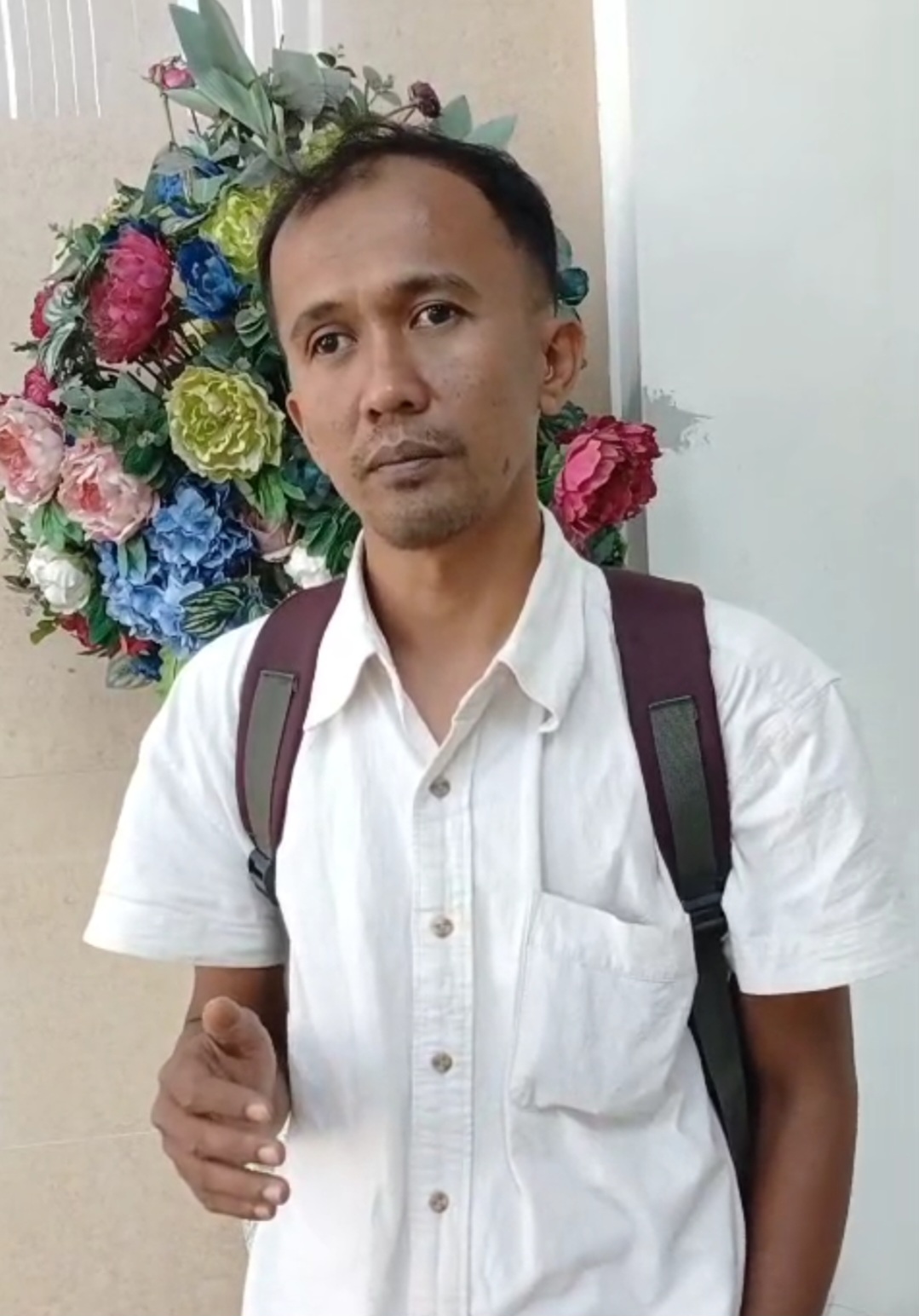 Hendri Syaputra, salah seorang korban terdampak banjir di Kota Padang.