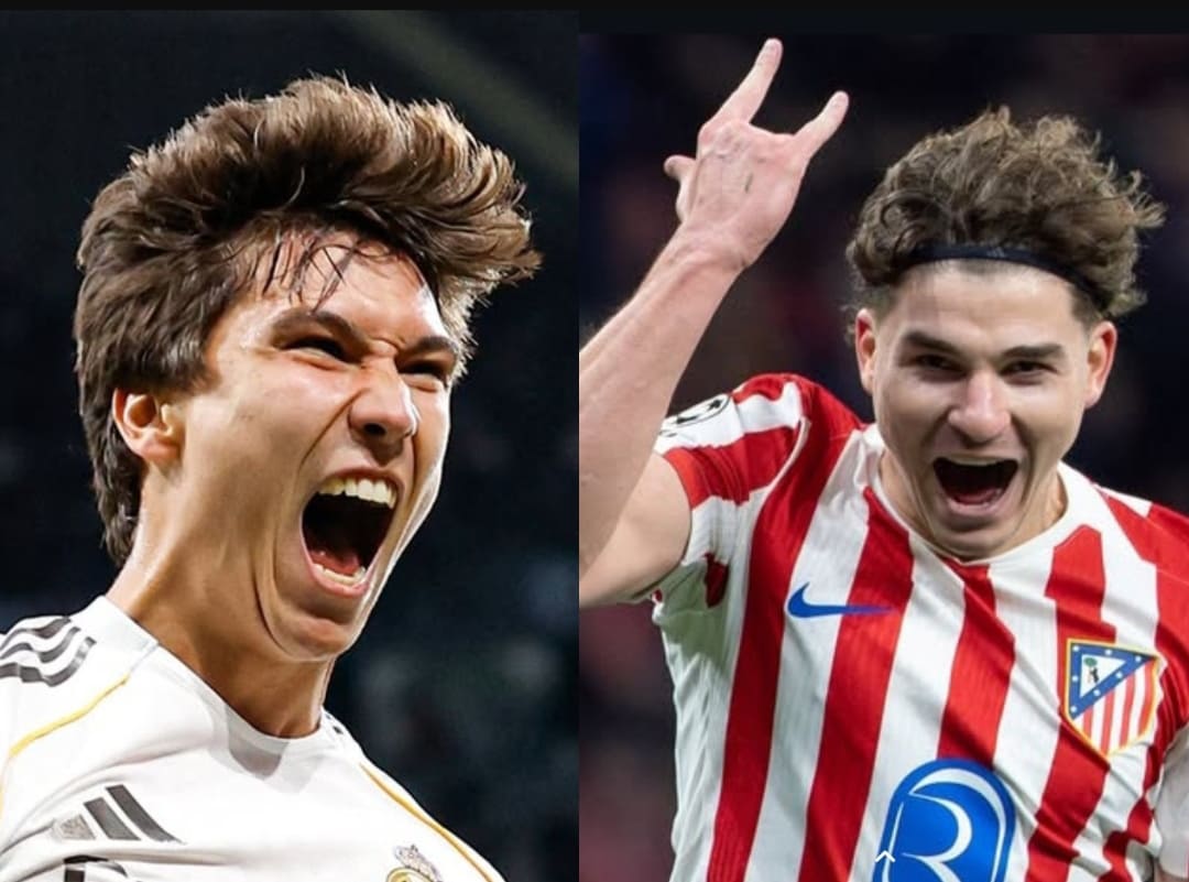 Gonzalo Garc&iacute;a dan Julian Alvarez bersiap memimpin lini depan Real Madrid vs Atletico Madrid di semifinal Supercopa de Espa&ntilde;a 2026.(Foto: IG @realmadrid & @julianalvarez)