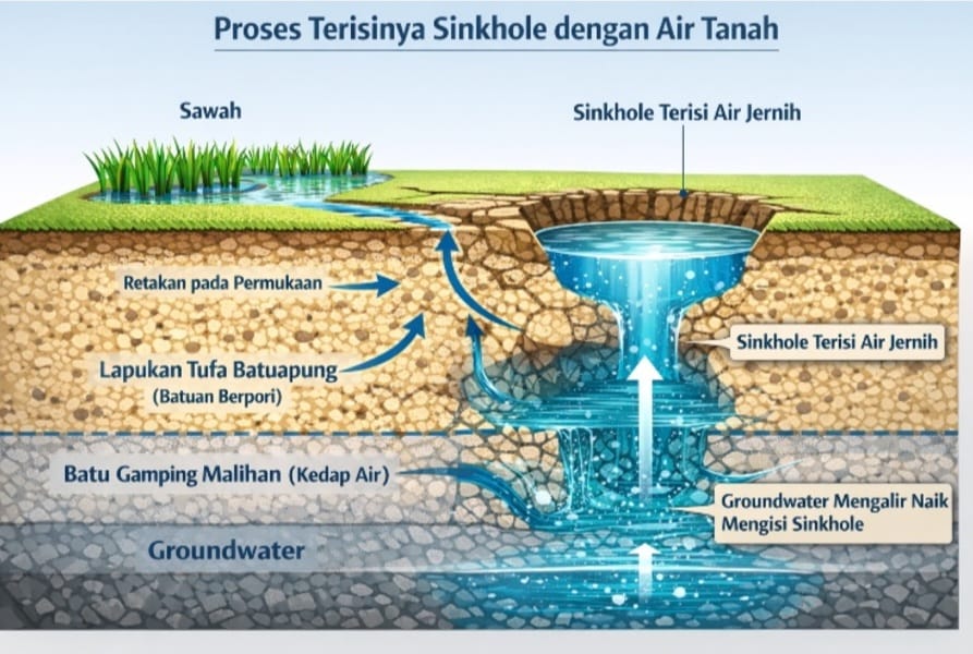 Fenomena sinkhole di Situjuah Batua ungkap kondisi akuifer Gunung Sago. Ahli GIS beberkan risiko lanjutan dan rekomendasi mitigasi keselamatan warga.