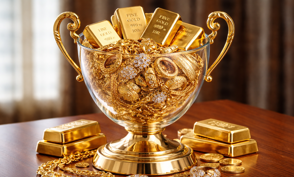 ilustrasi emas dan perhiasan (chatgpt)