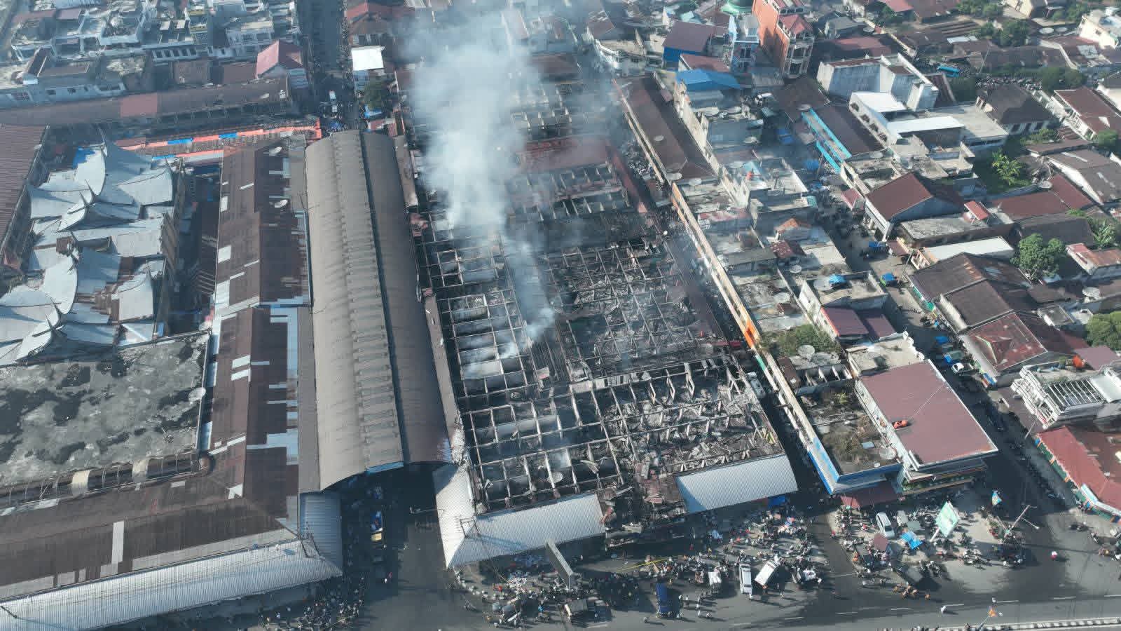 Foto kondisi Pasar Payakumbuh usai terbakar. Pemko Payakumbuh pastikan revitalisasi Pasar Pusat Pertokoan tanpa investor dan sepenuhnya dibiayai APBN, serta seluruh proses legalitas tanah telah disepa