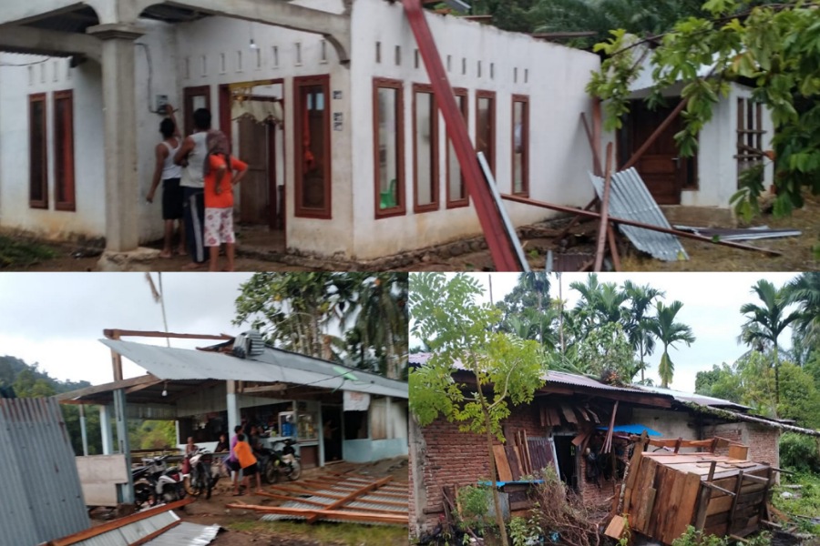 Puting beliung disertai hujan deras merusak rumah di Ranah Pesisir, Pesisir Selatan. BPBD menerjunkan TRC untuk asesmen dan pendataan kerusakan warga.