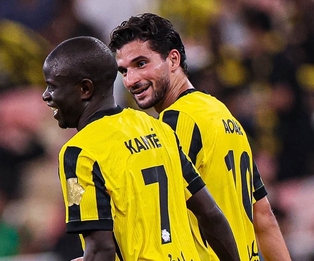 N&rsquo;Golo Kant&eacute; cetak gol kedua, Al Ittihad unggul 2-0 atas Al Okhdood di Saudi Pro League 2026.(Foto: IG @Ittihadclub.sa)