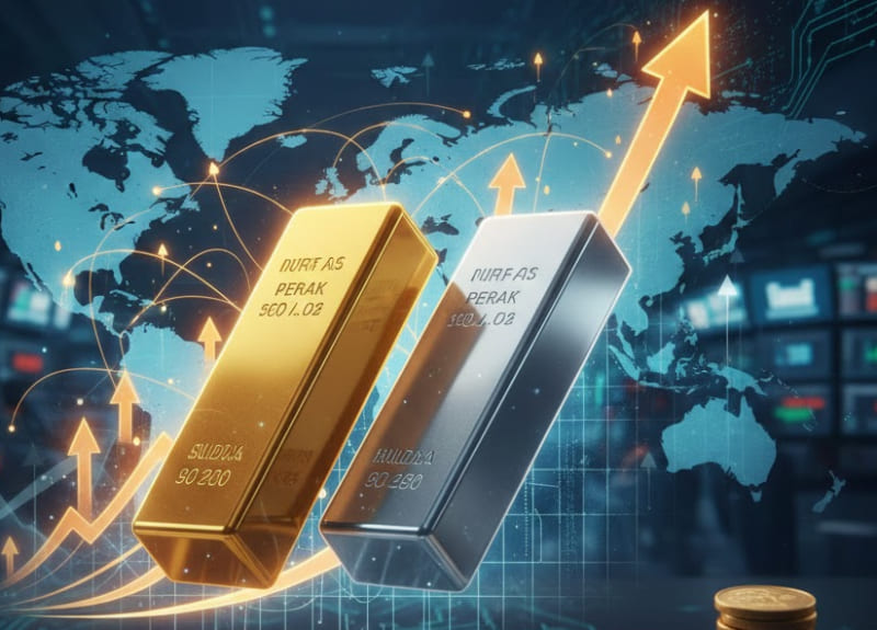 Spot emas tembus rekor $5.181,84 per ounce di tengah ketidakpastian ekonomi dan geopolitik global.(Foto ilustrasi: Gemini AI)