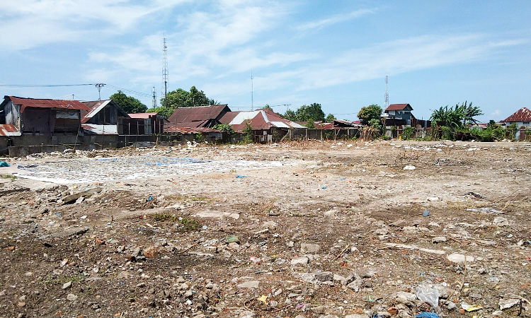 Lahan di Simpang Haru dengan luas lahan 5.000 meter persegi yang disiapkan untuk pembangunan Huntap.