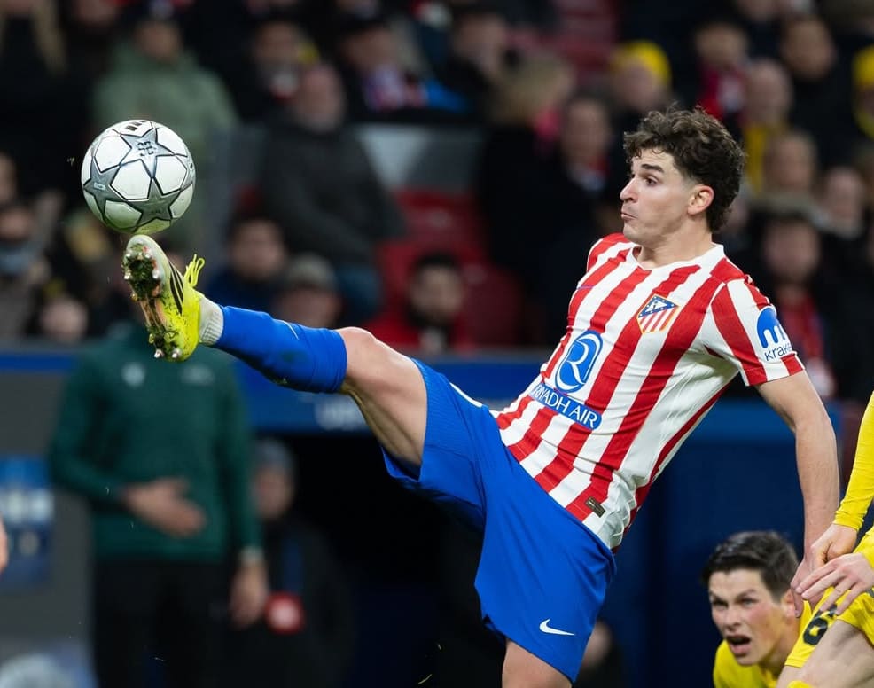 Aksi Julian Alvarez bersama Atletico Madrid, di tengah rumor kuat ketertarikan Arsenal.(Foto: IG @julianalvarez)