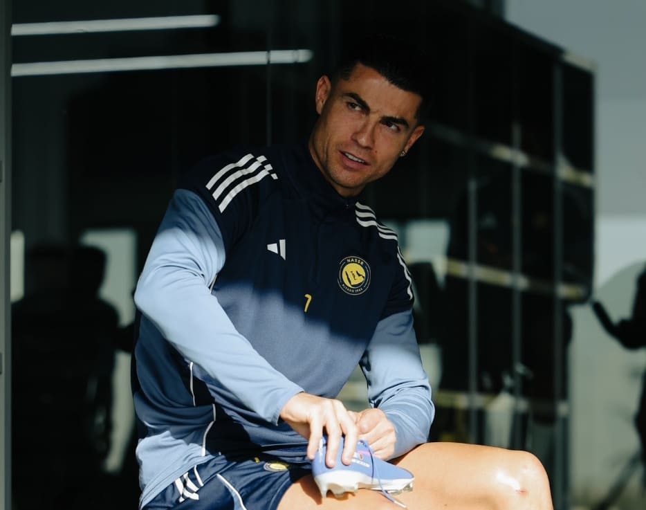 Cristiano Ronaldo latihan jelang laga Al Nassr menghadapi Al Kholood di King Abdullah Sports City, duel penting Liga Saudi 2025-2026.(Foto: IG @cristiano)