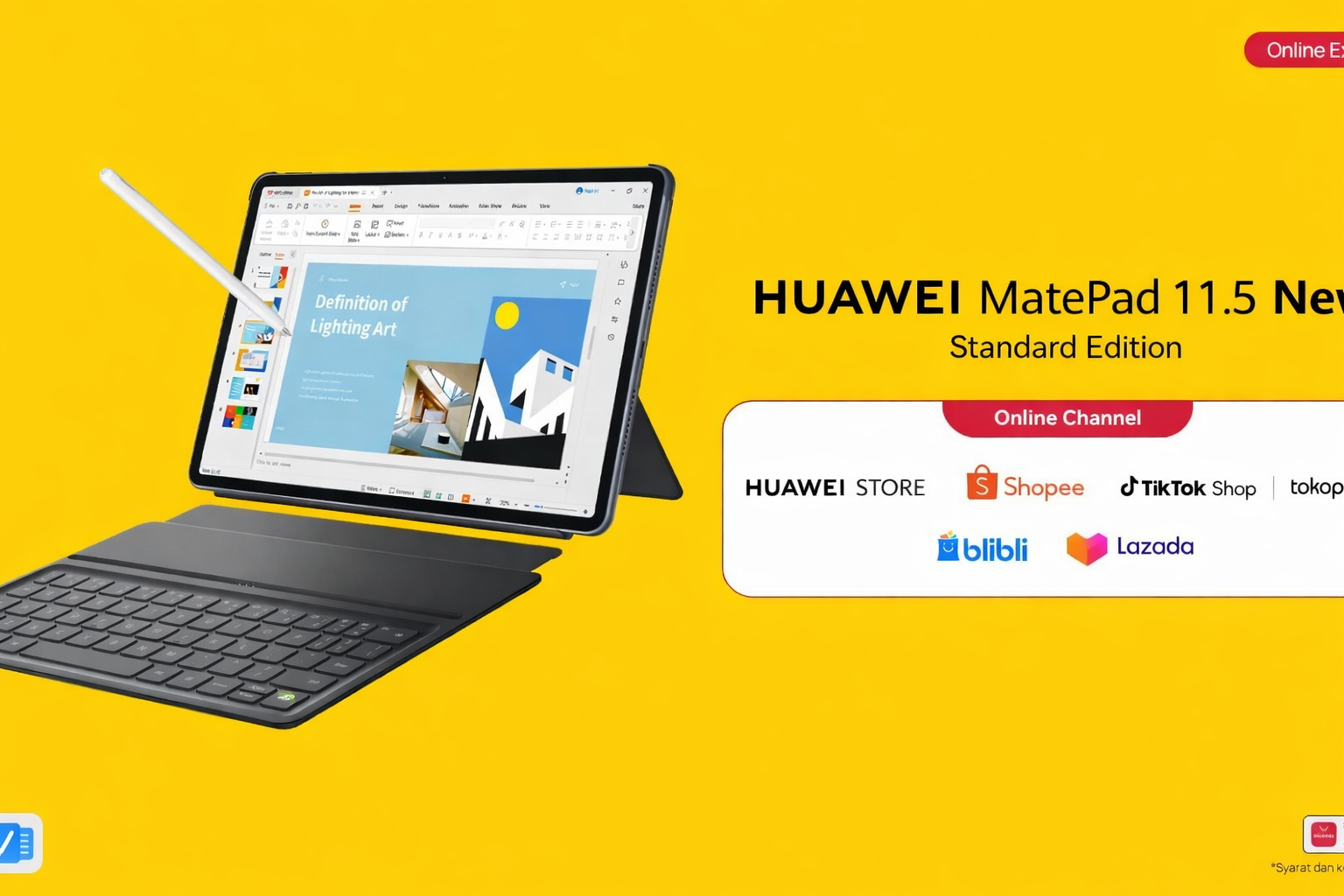 Huawei MatePad 11.5 New Standard Edition resmi dijual di Indonesia mulai 2 Februari 2026 dengan harga Rp5.999.000 dan dukungan PC-Level WPS Office.