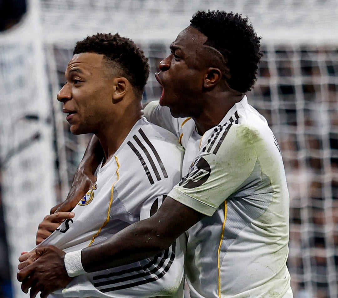 Kylian Mbappe dan Kylian Mbappe rayakan gol kemenangan Real Madrid 2-1 atas Rayo Vallecano di Santiago Bernabeu, La Liga 2026.(Foto: X @realmadrid)