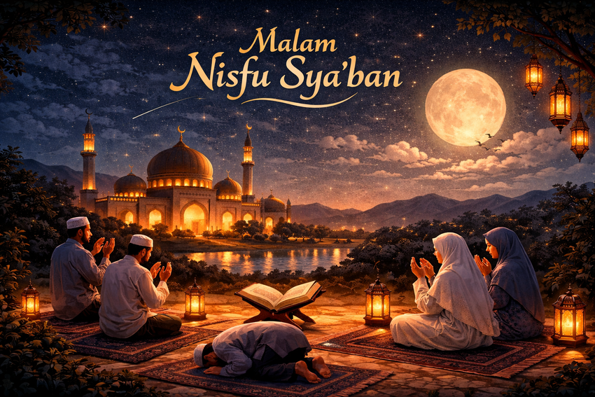 Nisfu Syaban 1447 Hijriah diperkirakan jatuh pada Selasa 3 Februari 2026. Malam Nisfu Syaban dimulai sejak Maghrib 2 Februari. (Ilustrasi AI)