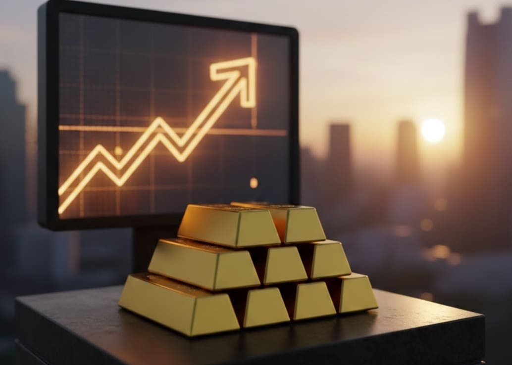 Harga emas rebound ke US.788,40 per ounce setelah aksi jual yang menghapus valuasi triliunan dolar.(Foto ilustrasi: Gemini AI)