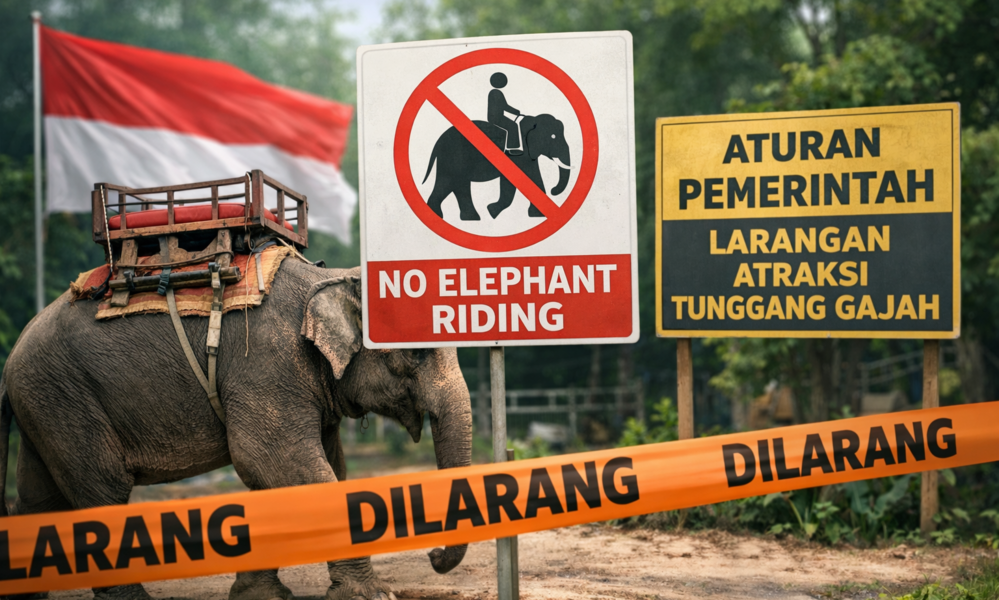 Kementerian Kehutanan resmi melarang total atraksi tunggang gajah di seluruh Indonesia sesuai Surat Edaran Ditjen KSDAE Nomor 6 Tahun 2025.