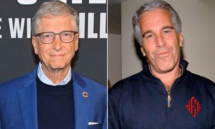 Pendiri Microsoft Bill Gates dan penjahat kelamin, Jeffrey Epstein.
