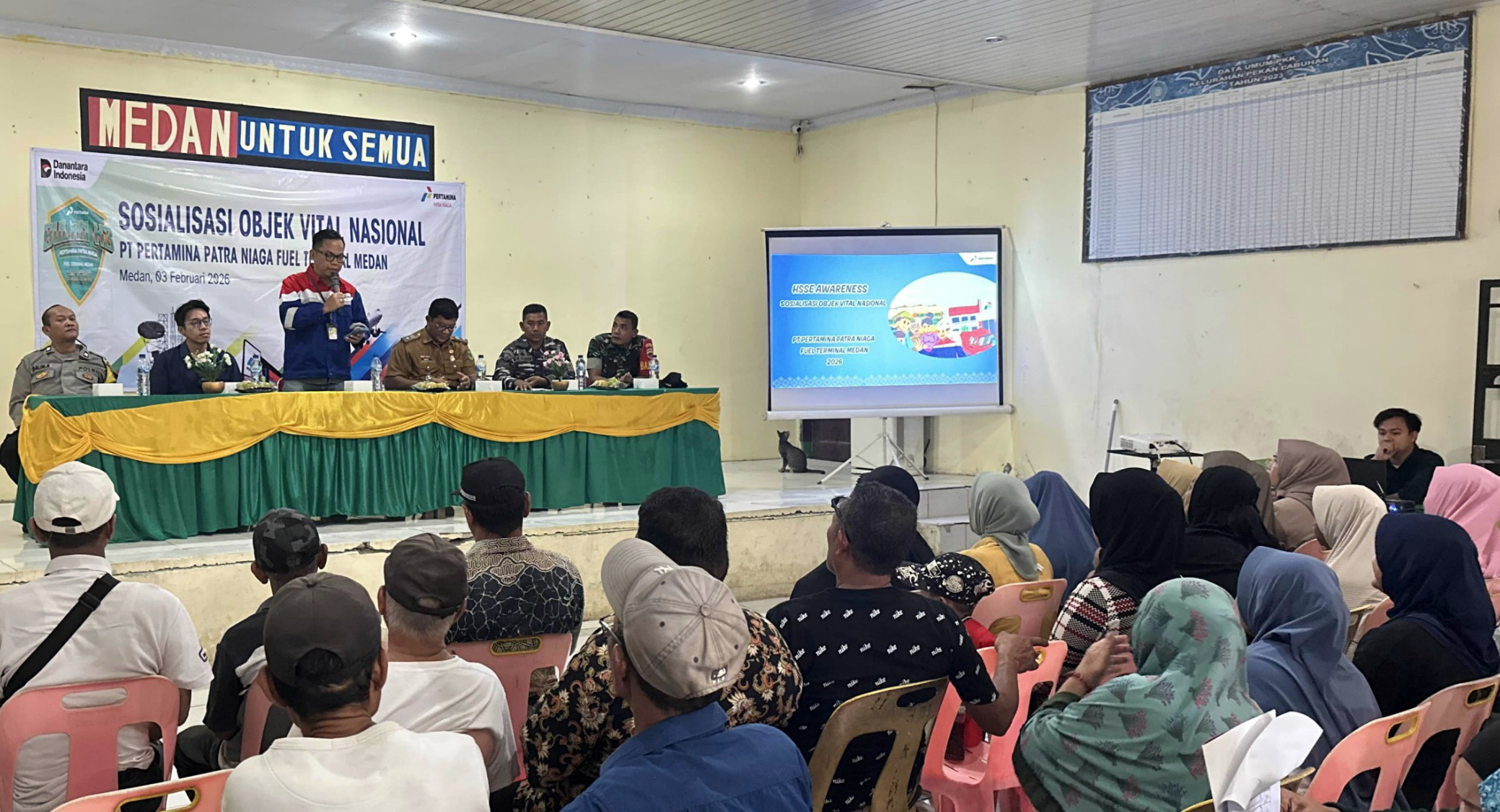 Pertamina Patra Niaga Sumbagut sosialisasi pengamanan Obvitnas jalur pipa BBM di Medan Belawan libatkan aparat dan masyarakat sekitar untuk keselamatan distribusi energi.