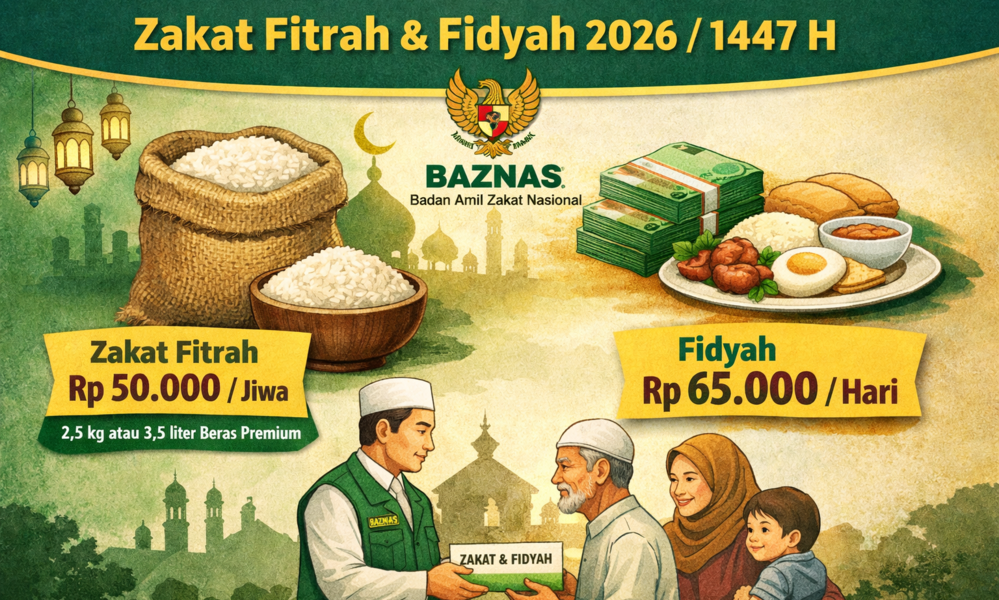 Ketua BAZNAS RI Prof. Dr. KH. Noor Achmad, MA., menyampaikan penetapan besaran zakat fitrah dan fidyah Ramadan 1447 Hijriah/2026 M melalui keputusan resmi BAZNAS RI. (ilustrasi AI)