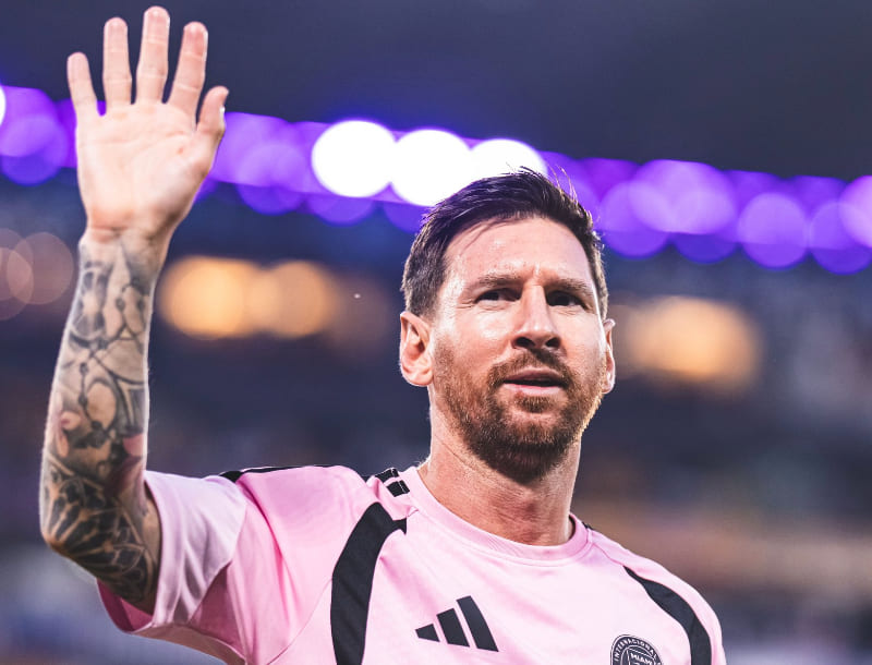 Lionel Messi mencetak gol pertama 2026 untuk Inter Miami CF melawan Barcelona SC pada laga pramusim 2-2.(Foto: https://x.com/InterMiamiCF)