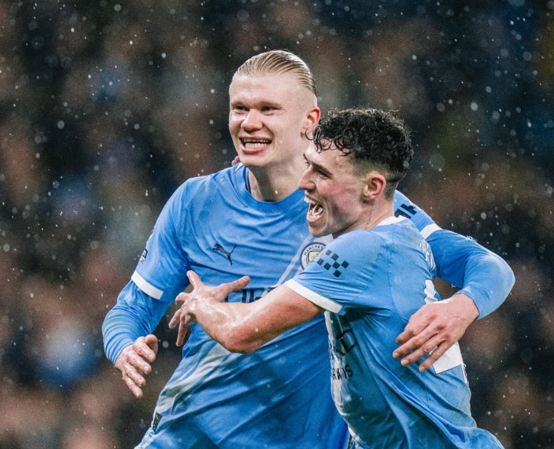 Erling Haaland merayakan gol ke-153 bersama Manchester City pada laga kandang yang berakhir kemenangan 3-0..(Foto: X @mancity)