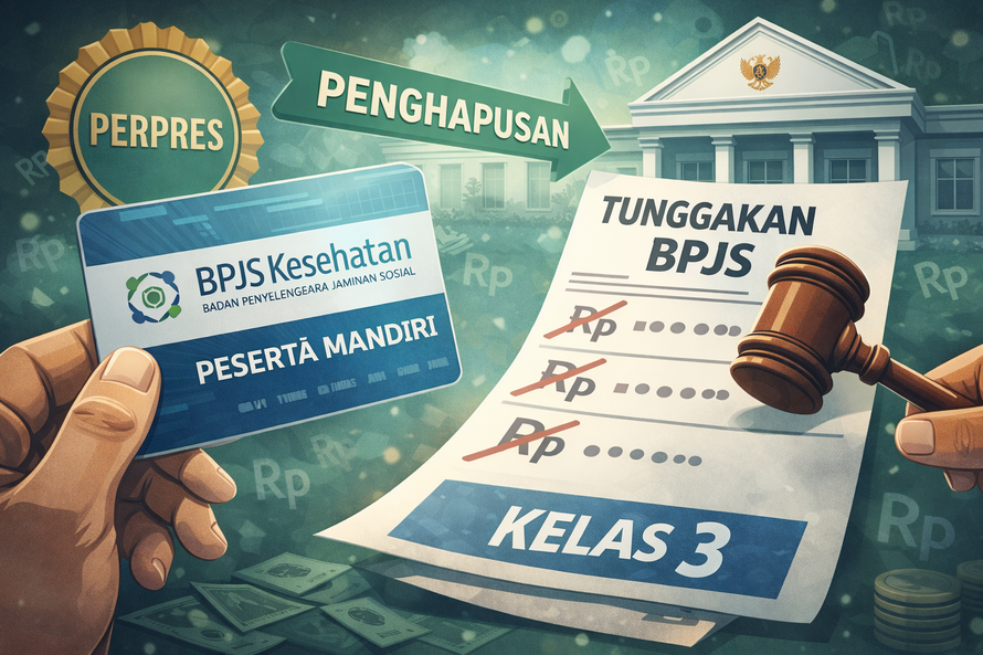 Pemerintah siapkan Perpres penghapusan tunggakan dan denda BPJS Kesehatan bagi peserta mandiri kelas 3. Simak detailnya. (ilustrasi AI)