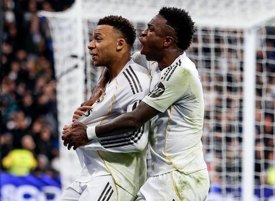 Kylian Mbapp&eacute; dan Vinicius Junior siap memperkuat Real Madrid menghadapi Real Sociedad malam ini.(Foto: Instagram @realmadrid)