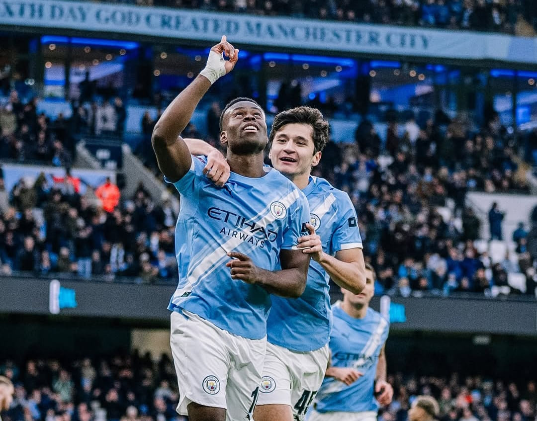 Marc Gu&eacute;hi rayakan gol kedua Manchester City ke gawang Salford City pada FA Cup di Etihad.(Foto: Instagram @mancity)