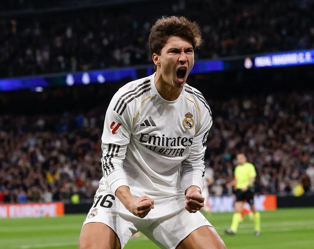 Gonzalo Garcia mencetak gol pembuka untuk Real Madrid melawan Real Sociedad di Santiago Bernab&eacute;u, membawa tim unggul 1-0.(Foto: Instagram @realmadrid)