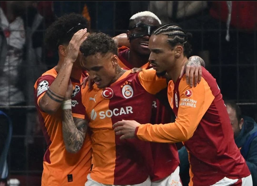 Nicolas Lang selebrasi usai mencetak gol untuk Galatasaray ke gawang Juventus, Leg Pertama Playoff Liga Champions 2026 di Istanbul.(Foto: UEFA.com)