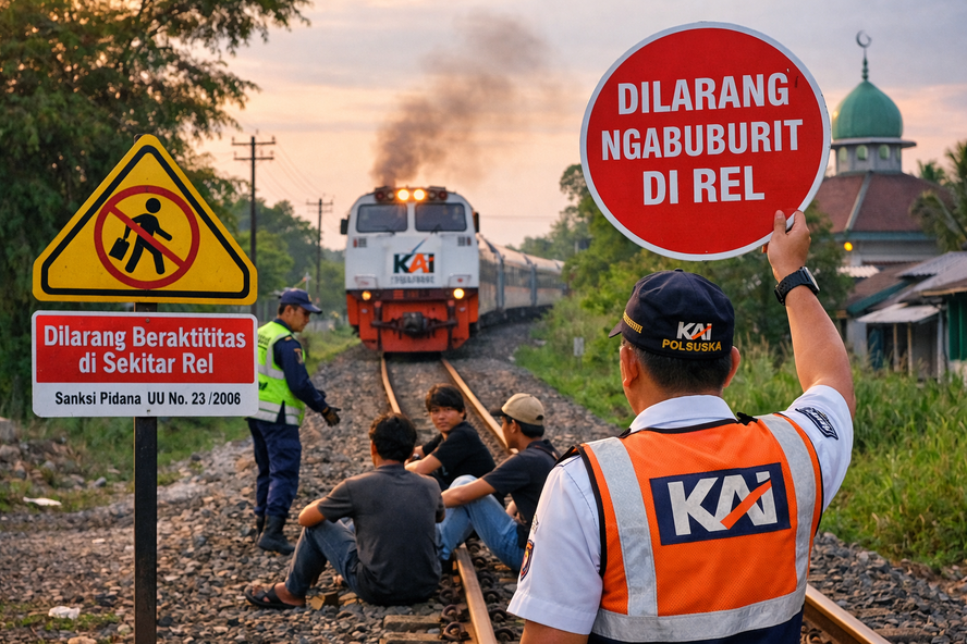 KAI Divre II Sumbar larang ngabuburit di rel saat Ramadhan, ancam sanksi pidana sesuai UU Perkeretaapian.