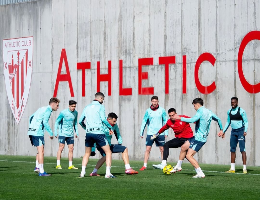 Pemain Athletic Bilbao berlatih intensif jelang duel melawan Elche di San Mam&eacute;s, La Liga 21 Februari 2026.(Foto: IG @athleticclub)